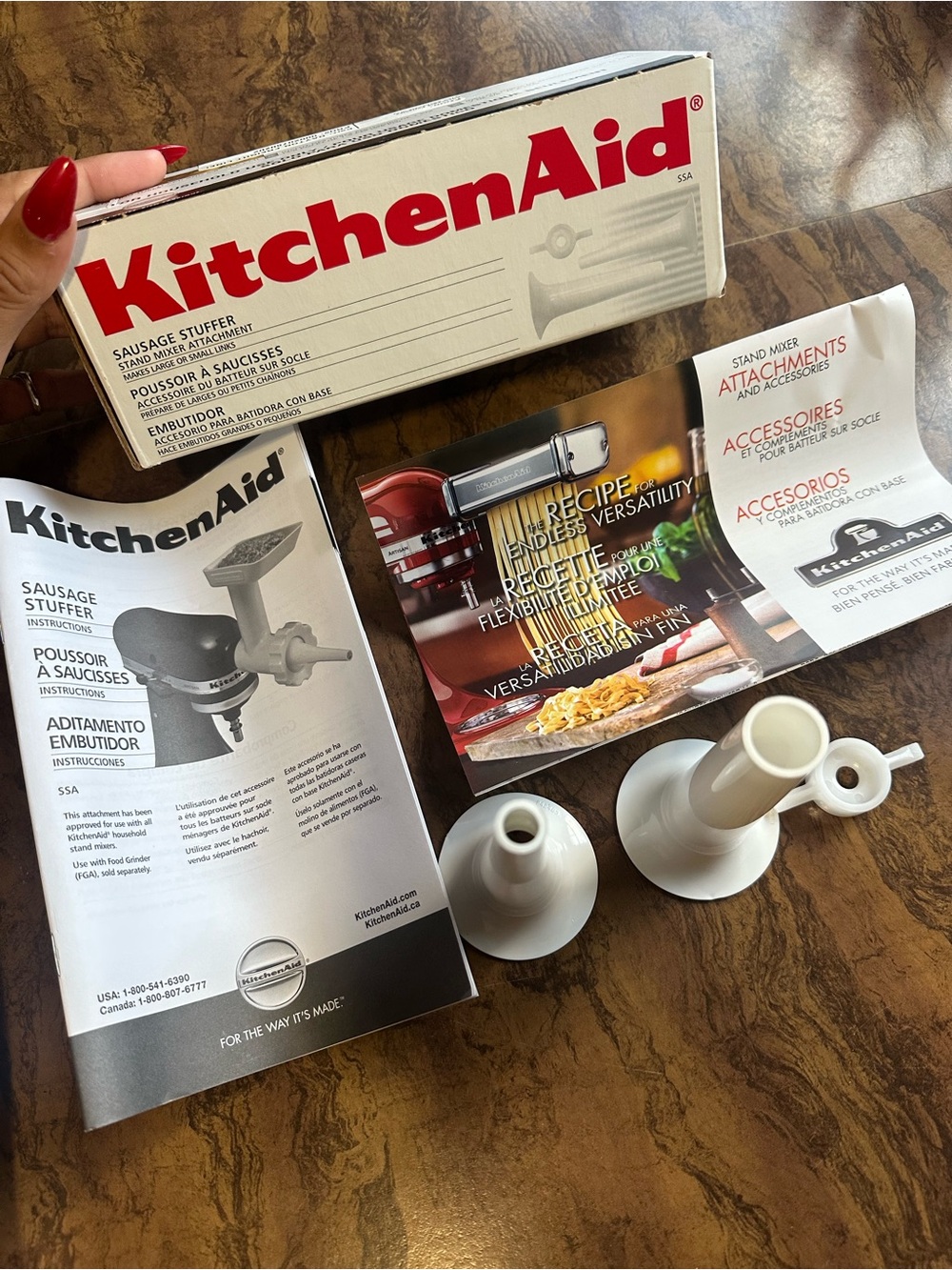KitchenAid White Sausage Stuffer Attachment Complete W/Box Accessory